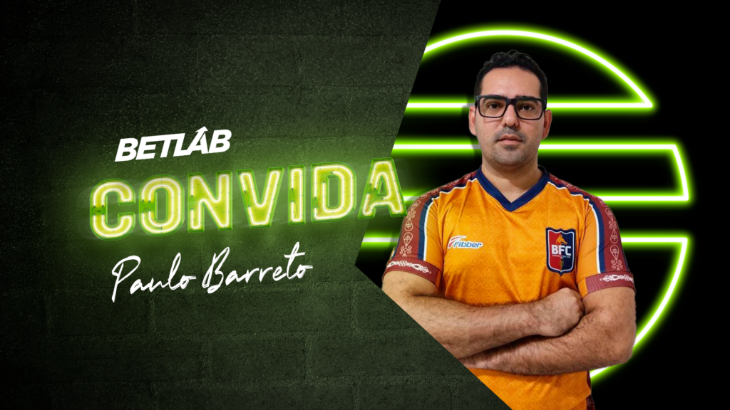 Betlab Convida escrito com a foto do tipster paulo barreto de camisa laranja