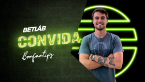 Tipster Gabriel Bonfanti em um fundo escuro escrito Betlab Convida